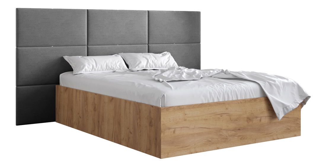 Franciaágy kárpitozott fejtámlával 160 cm Brittany 2 (smaragd + króm) (ágyráccsal)