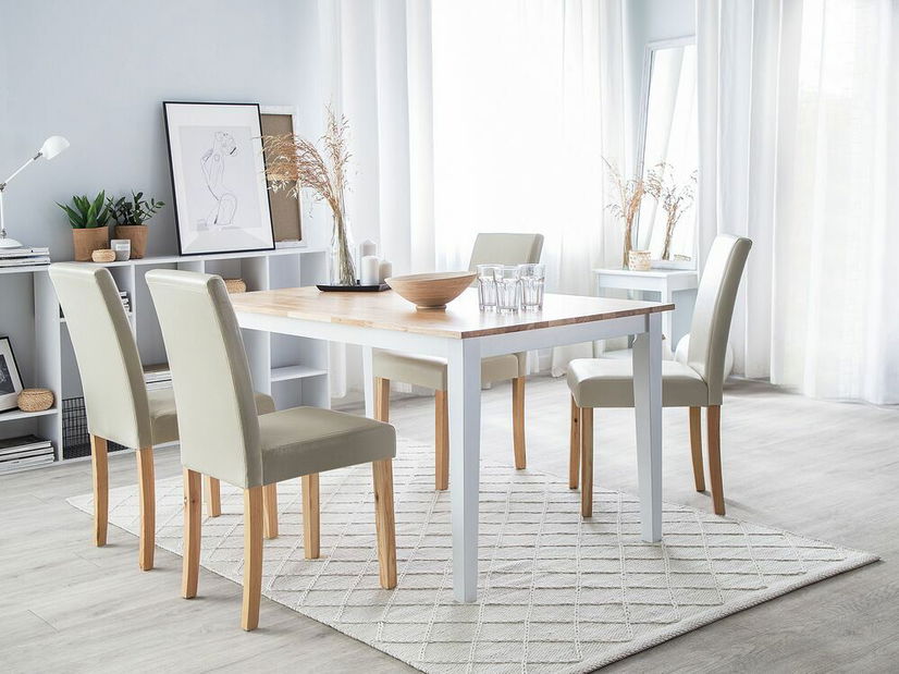 Set 2 ks. jedálenských stoličiek BORWAY (koža) (béžová)