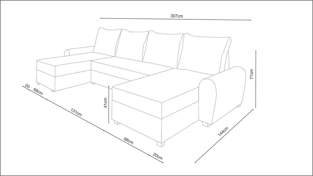 Colțar Datolit (U) (gri + negru) (D)