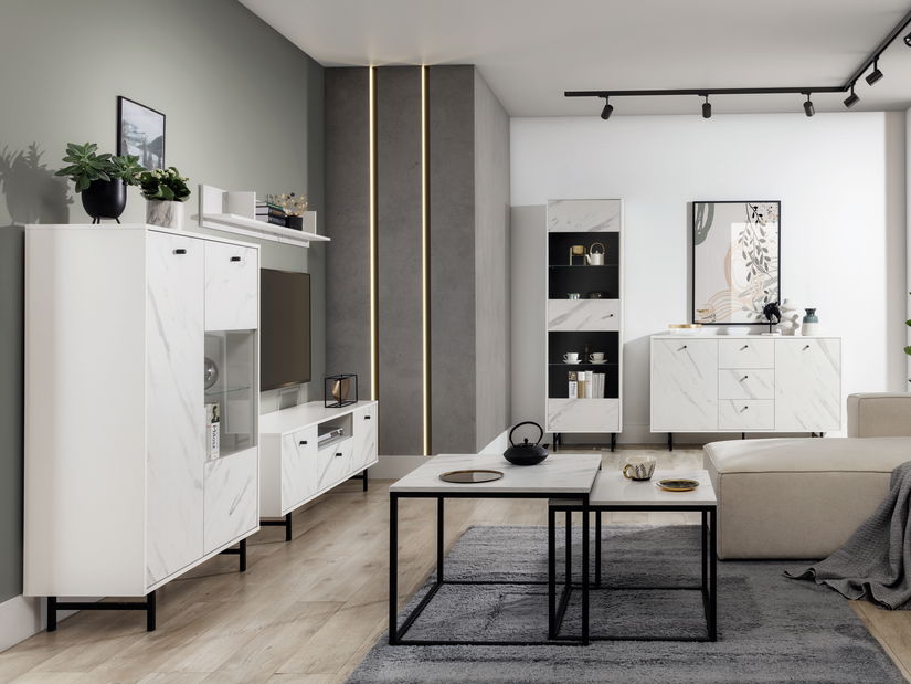 Vitrina Verona WIT60 (bijela + bijeli mramor)