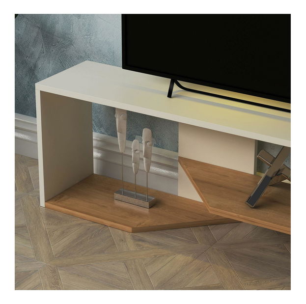 TV stolík Kitene 2 (biela + dub) 