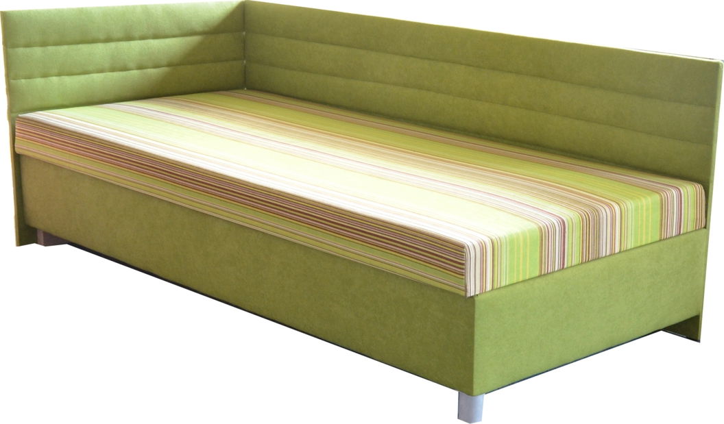 Jednolôžková posteľ (váľanda) 90 cm Etile 2 zelená (L) (s matracom)