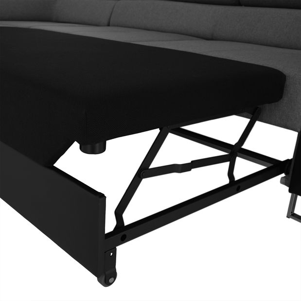 Rohová sedacia súprava Geller (P) (čierna + sivá)