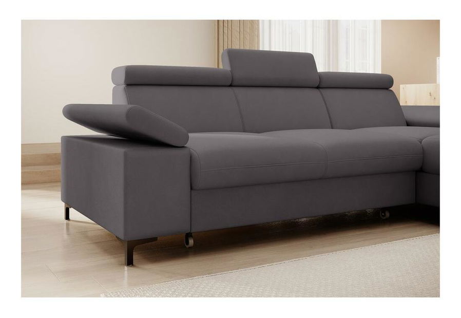 Kutna garnitura Miles (D) (tamnosiva + crna)