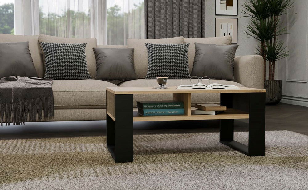 Konferenčný stolík Maduro Slim 1 (dub artisan + čierna)