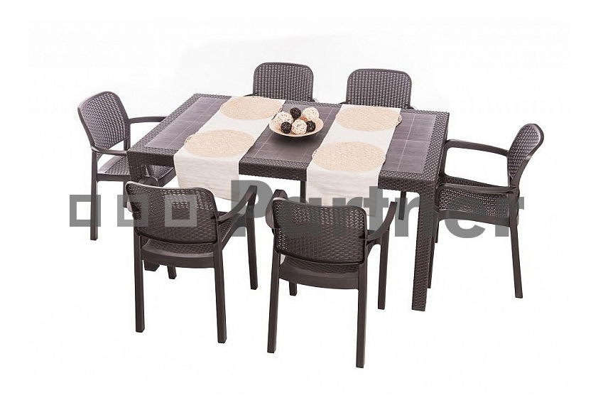 Záhradné kreslo Kara (hnedá) (Plast)