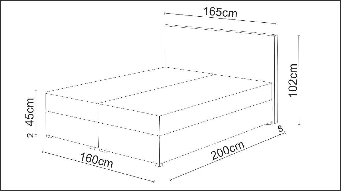 Manželská posteľ 160 cm Trachalio (tmavosivá + čiernosivá) (s matracom)