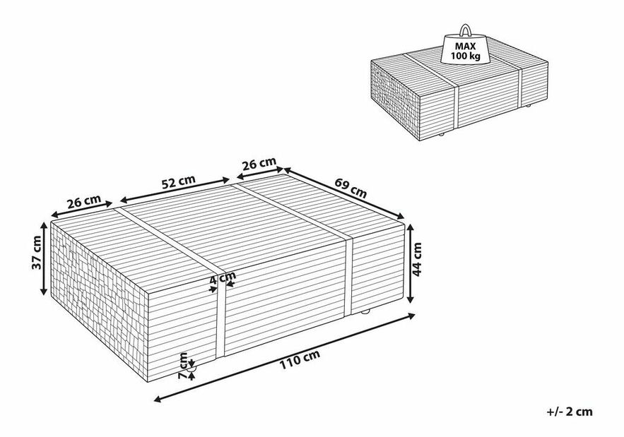 Dohányzóasztal Gamer (világosbarna)