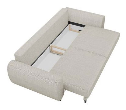 Sofa na razvlačenje Nosenas (krem) (s prostorom za odlaganje)