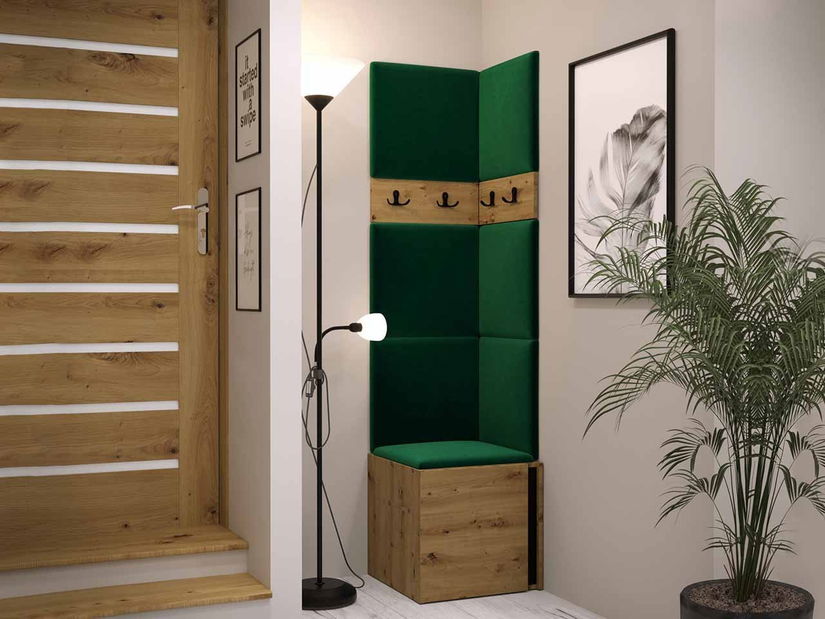 Mobilier hol Tovenaz XXI (stejar artisan + negru)