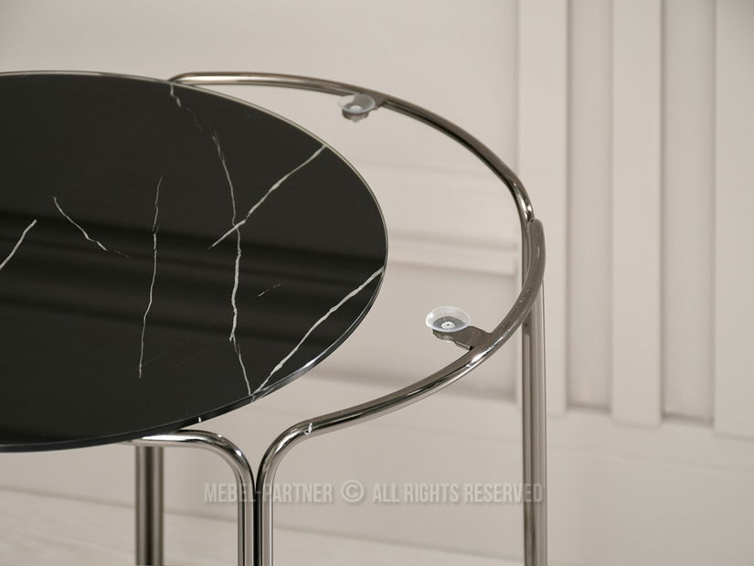 Stolić za kavu Belianni Zest (crni mramor + nikal)