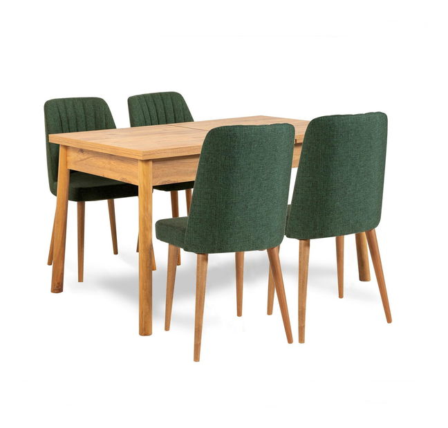 Jedálenský set Vlasta 5 (zelená + borovica atlantická) (pre 4 osoby)