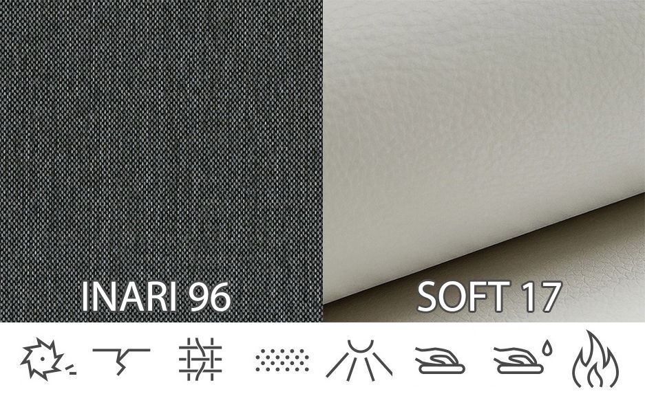 Kutna garnitura- Maurita (tamnosiva + bijela) (L)