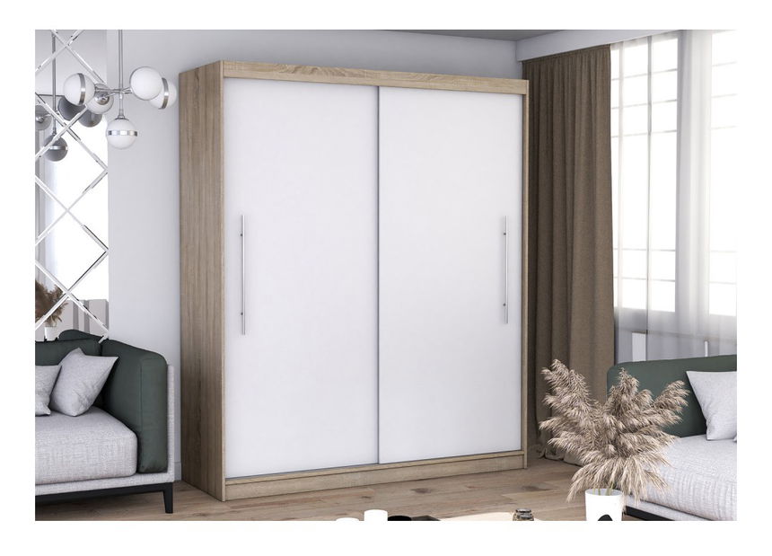 Šatníková skriňa Thovan (dub sonoma + biela)