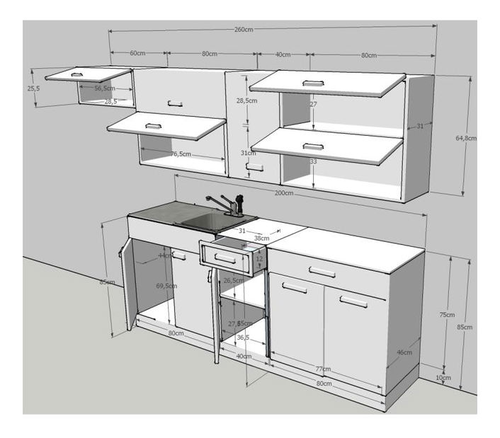 Bucătărie Igo IA 260 cm