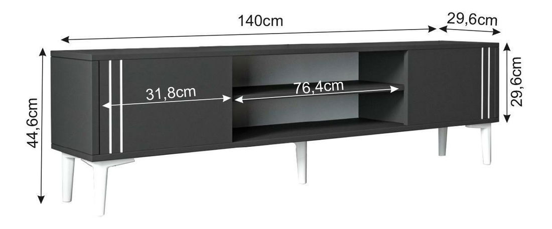 Masă TV/Dulap Snowden (antracit) 