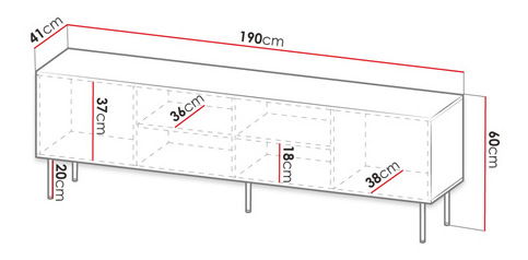TV skrinka/stolík/skrinka Lameland (Dub Wotan + Dub Wotan + Čierny grafit)