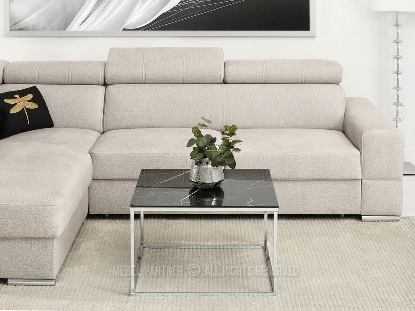 Konferenčný stolík Bella M (čierny mramor + chrómová)