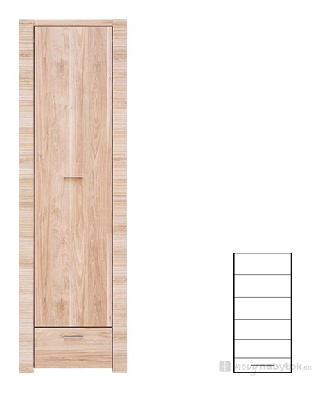 Policová skriňa BRW Raflo REG1D1S/19/6