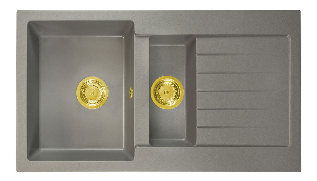 Chiuvetă de bucătărie Altava (gri) (cu 3 orificii pentru robinet) (D)