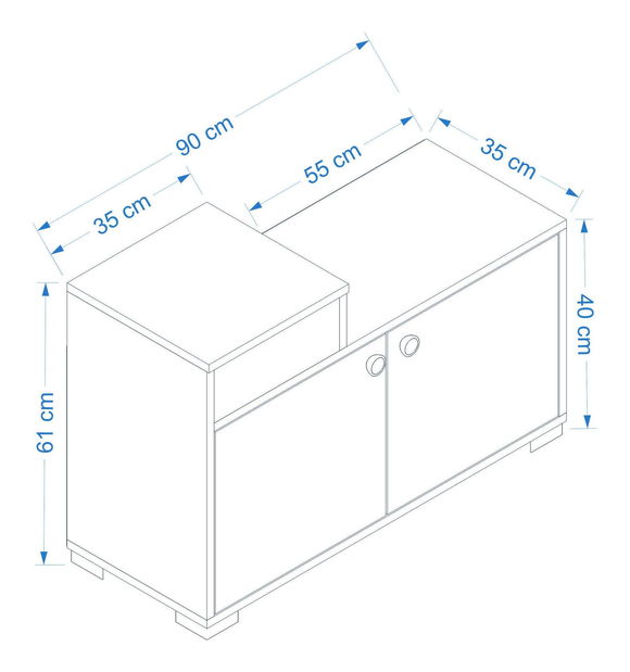Skrinka na topánky Astecolla (biela)
