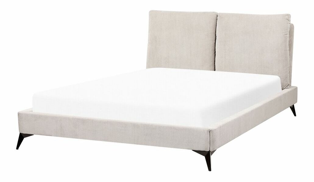 Pat matrimonial 140 cm Mellody (bej deschis) (cu somieră)