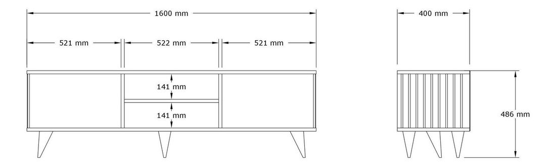 TV asztal Pibane (antracit) 