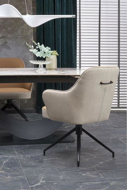 Blagovaonski stol Giacomo (zeleni mramor + crna) (za 4 osobe)