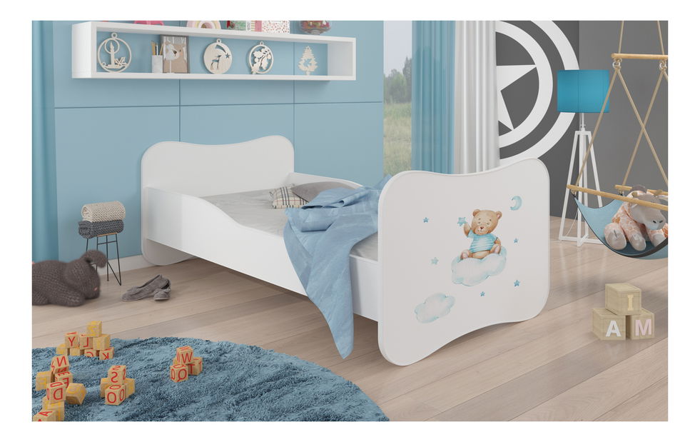 Babaágy 160x80 cm Cassi (ráccsal és matraccal) (maci)