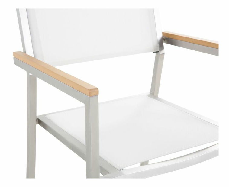 Vrtni blagovaonski set Grosso (crna) (staklena ploča 180x90 cm) (bijele stolice)