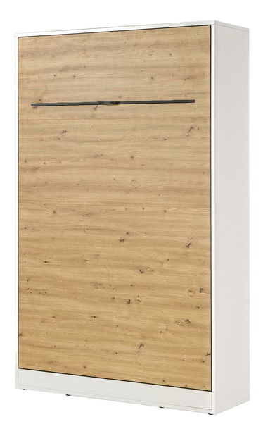 Sklápacia posteľ 120 Perfecto I (biela + dub + čierna) (vertikálna) (bez osvetlenia)