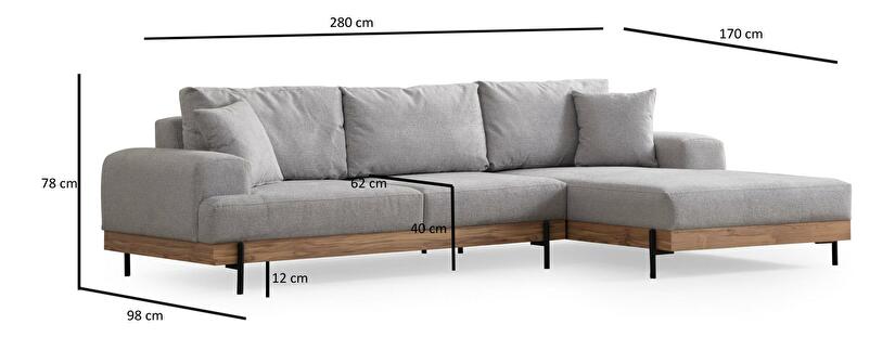 Sarokkanapé Etorella (J) (szürke + tölgy)