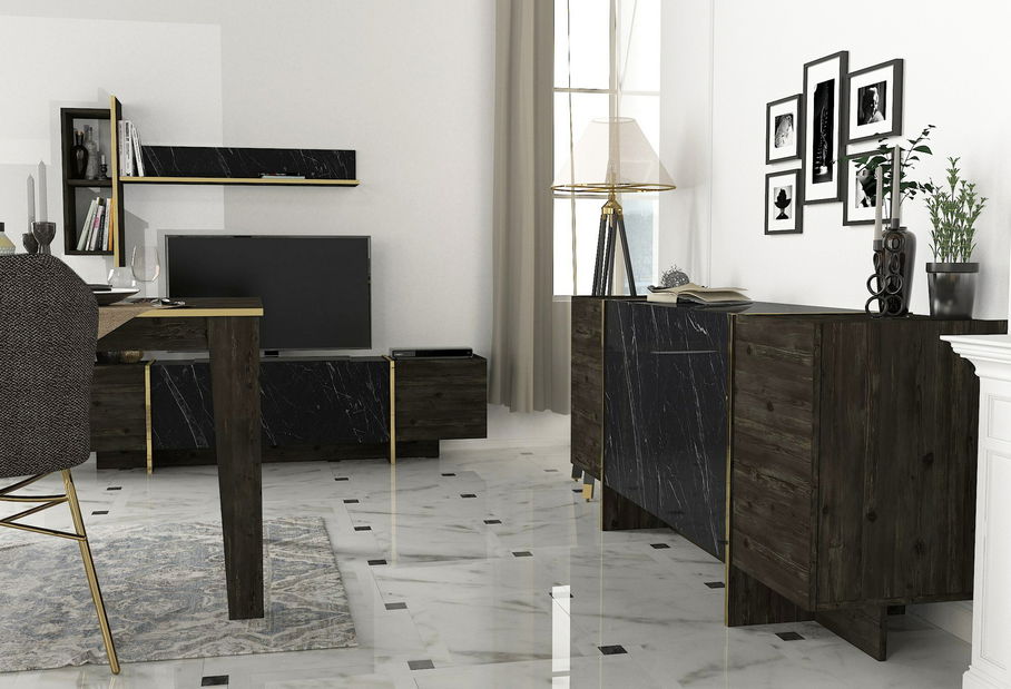 Set za dnevni boravak Vivaldi (crna + zlatna)