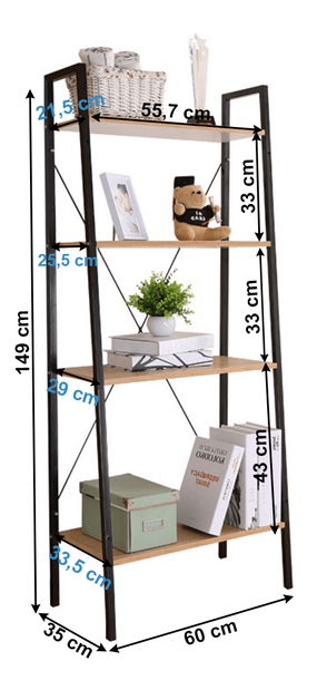 Raft Theo (stejar + negru)