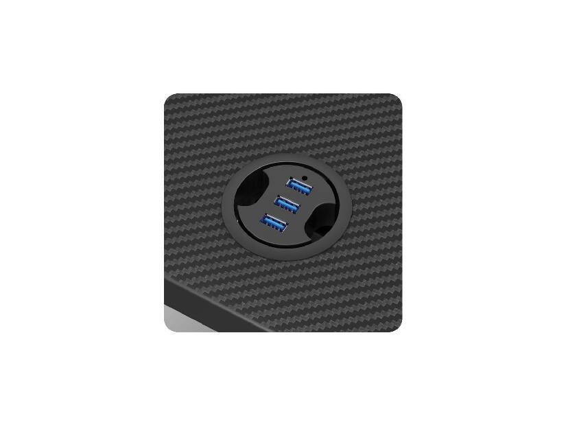 PC asztal Hyperion 2.5 (fekete + többszínű) (LED világítással)