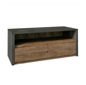 Masă TV/Dulap Modestus 130 (stejar lefkas închis + smooth gri)