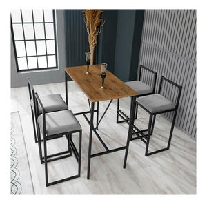 Jedálenský set Nathaniel (sivá + orech + čierna)