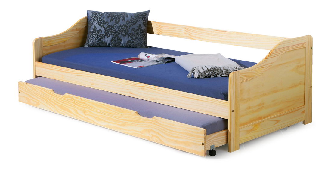 Jednolôžková posteľ 90 cm Larue (masív, s roštom) (borovica)