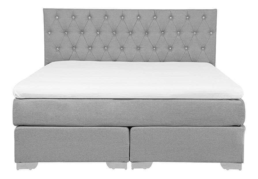 Franciaágy Boxspring 160 cm DUKE (ágyráccsal és matraccal) (szürke)