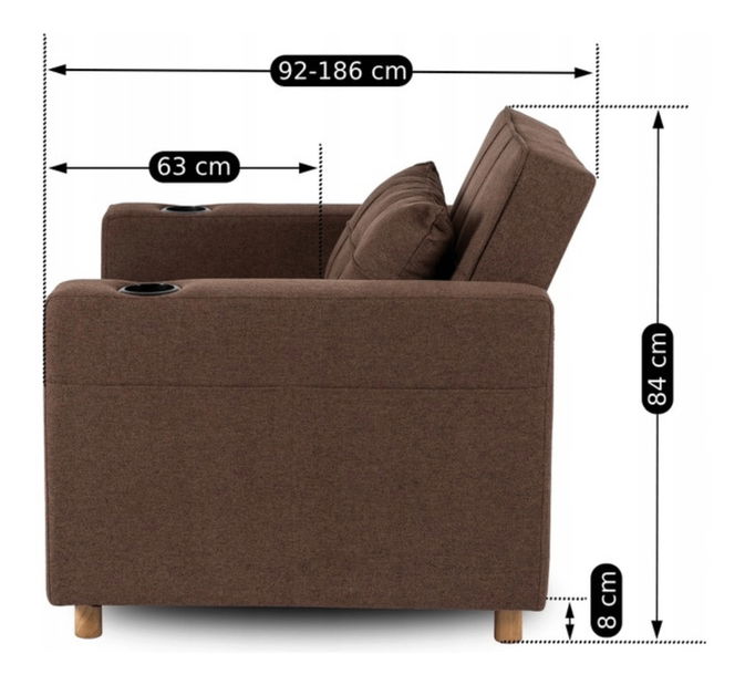 Rozkladacie kreslo Suspendida (hnedá) 