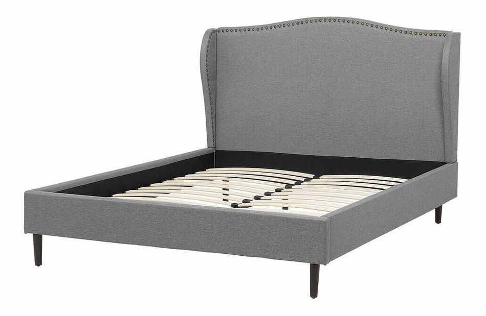 Franciaágy 140 cm COLLETTE (ágyráccsal) (szürke)