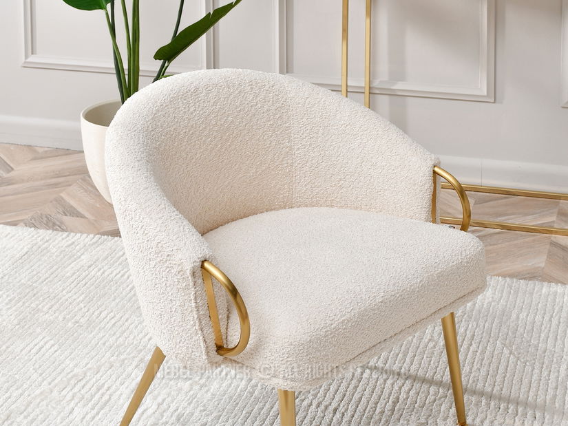 Fotoliu Carma F (crem + auriu)