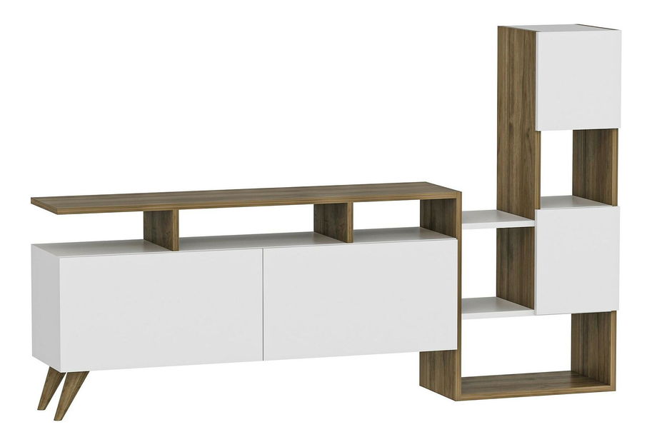 Mobilier living Patovi 2 (alb + Nuc) 
