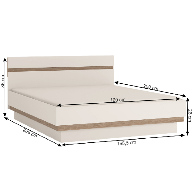 Pat matrimonial 160 cm Lysander Typ 92