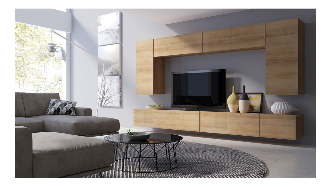 Mobilier living Calabria C13 (Stejar auriu) (fără iluminat)