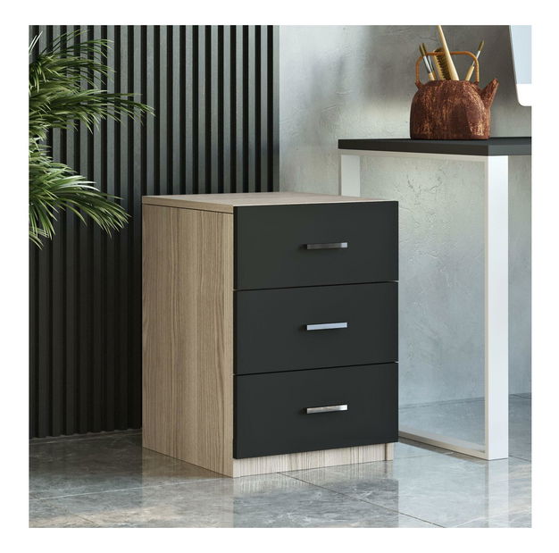 Set mobilier birou Vincent 11 (stejar + negru)