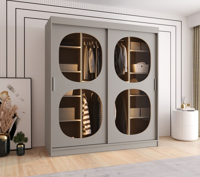 Šatníková skriňa 180 cm Boomer 2 (kašmír) (s osvetlením)