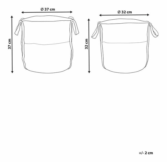 Set 2 ks košíkov Beck (prírodná)