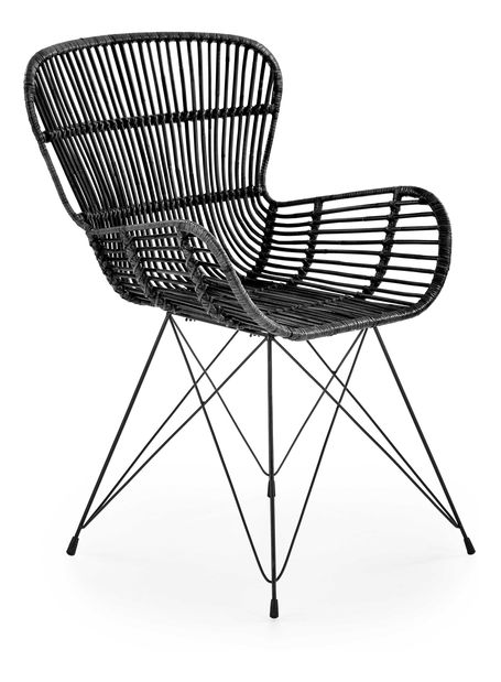 Rattan szék Kasie (fekete)