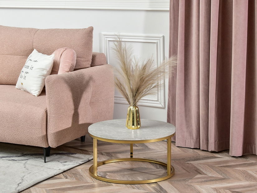 Stolić za kavu Kolja Stolik S (sivi mramor + zlatna)